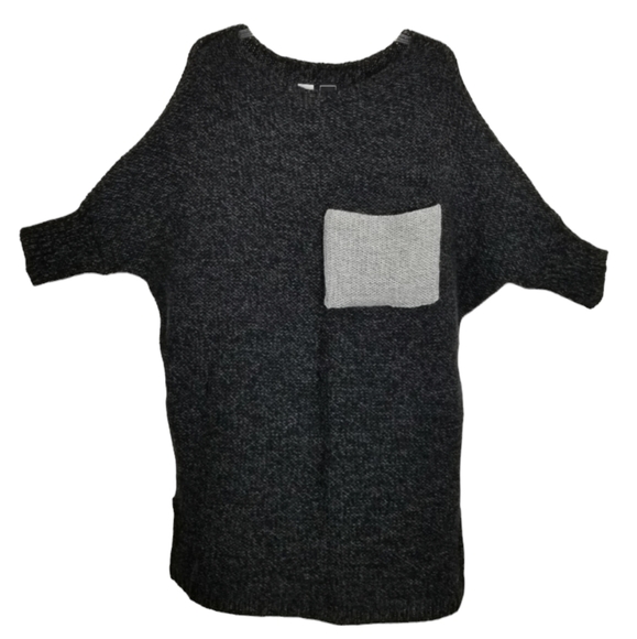 NU Numinou Women's Sweater Dress Bat Wing Scoop Neck Oversized Pocket Marled OS - Picture 1 of 8